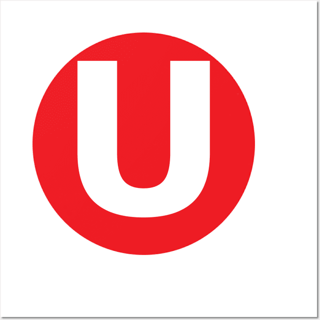 Letter U Big Red Dot Letters & Numbers Wall Art by skycloudpics